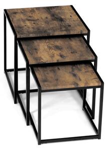 Sada 3 konferenčných stolíkov old wood AF-3003 OLW