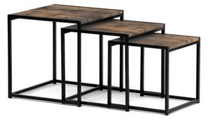 Sada 3 konferenčných stolíkov old wood AF-3003 OLW