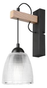 Nástenné svietidlo LEANDRA 1xE27/15W/230V dub/čierna