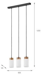 Luster na lane MARKUS 3xE27/15W/230V čierna/dub