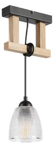 Závesný luster LEANDRA na lanku 1xE27/15W/230V dub/čierna