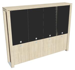 Vysoká skriňa Verno+ 260 x 46 x 210 cm, kombinované dvere, agát / čierna