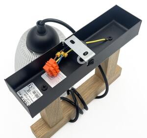 Závesný luster LEANDRA na lanku 1xE27/15W/230V dub/čierna