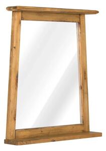 Masívne kúpeľňové zrkadlo Rangún z recyklovanej borovice, lakované, hnedé – 70×12×77 cm
