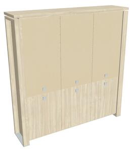 Vysoká skriňa Verno+ S 200 x 46 x 210 cm, kombinované dvere, agát / vanilka