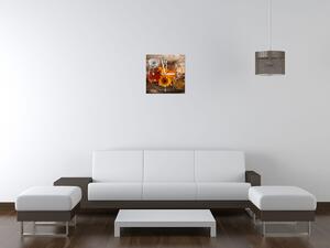 Obraz s hodinami Včelí med Rozmery: 100 x 40 cm