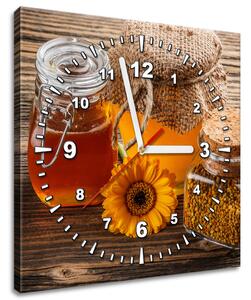 Obraz s hodinami Včelí med Rozmery: 60 x 40 cm