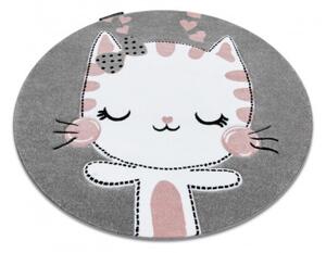 Koberec KRUH PETIT KITTY MAČKA sivý