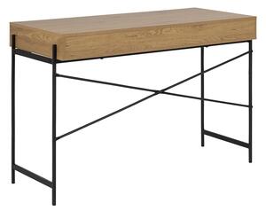 Moderný písací stôl Moniusa, Farby: dub prírodný / čierny metal Mirjan24 5903211075926