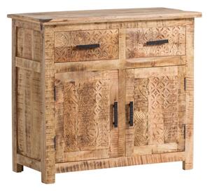 Masívna komoda Bombaj z mangového dreva, lakovaná, hnedá – 90×42×80 cm