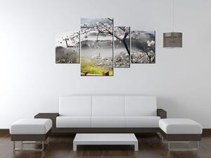 Gario Obraz s hodinami Kvitnúca višňa Veľkosť: 120 x 70 cm