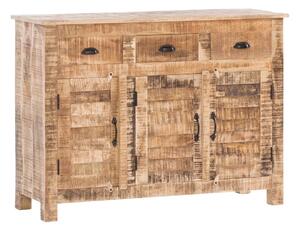 Masívny príborník Caribou z mangového dreva, lakovaný, prírodná farba – 122×42×90 cm