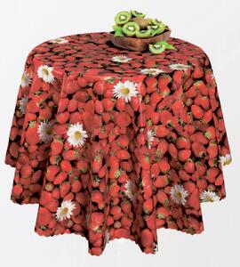 Obrus ​​PVC FL-1156 okrúhly - Jahody (rôzne veľkosti)