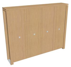 Vysoká šatníková skriňa Verno+ 260 x 46 x 210 cm, dub svetlý