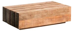 Masívny konferenčný stolík Dakota z mangového dreva, lakovaný, hnedý – 120×70 cm