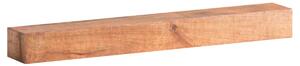 Masívna nástenná polica Country Mango, lakovaná, hnedá – 160 cm