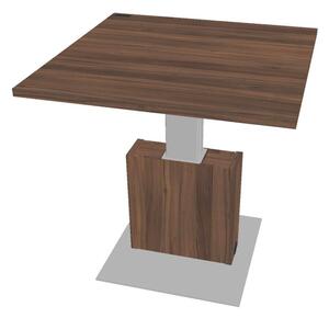 Výškovo nastaviteľný rokovací stôl Verno+ 120 x 120 cm, orech