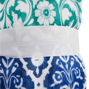 Obojstranná baránková deka, modrá/zelená/vzor, 150x200cm, VILNUS TYP1