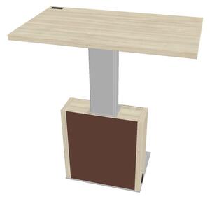 Výškovo nastaviteľný rokovací stôl Verno+ S 120 x 70 cm, agát / hnedá