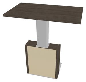Výškovo nastaviteľný rokovací stôl Verno+ S 120 x 70 cm, dub antracit / vanilka