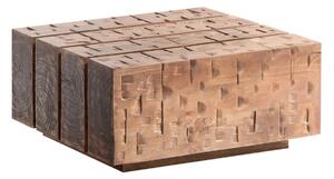 Masívny konferenčný stolík Otara z mangového dreva, lakovaný, hnedý – 70×70×35 cm
