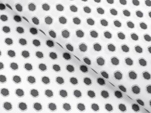 Biante Bavlnený záves Sandra SA-286 Sivé bodky na bielom 150x140 cm