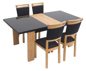 BRW Jedálenský stôl AROSA STO/140 dub baltic/čierny lesk
