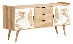 Masívna skrinka pod umývadlo Barani z mangového dreva, lakovaná, hnedá – 150×42×75 cm