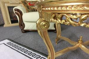 (2848) MARBLE CASTELLO zámocký zlatý stolík s mramorom