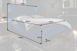 (2913) PARIS luxusná posteľ 160x200cm modrý zamat