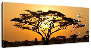 Obraz s hodinami Akácia v Serengeti Rozmery: 30 x 30 cm
