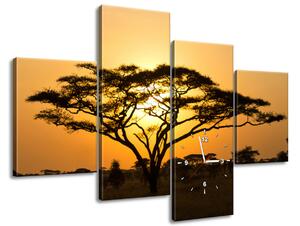 Gario Obraz s hodinami Akácia v Serengeti Veľkosť: 140 x 70 cm