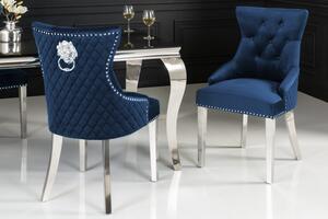 (3066) LÖWENKOPF luxusná štýlová stolička zamat kráľovská modrá