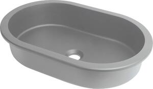 Deante Silia, granitové umývadlo na zapustenie zdola 588x390x145 mm, šedá metalíza, DEA-CQS_SU6U
