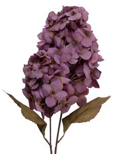 Dekorácia umelá kvetina hortenzie s fialovým kvetom - 12*12*90 cm - Clayre & Eef