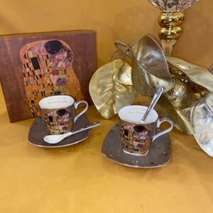 Exkluzívne šálky na espresso sivá Gustav Klimt