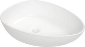 Deante Alpinia, asymetrické umývadlo na dosku 470x350x140mm, biela lesklá, DEA-CGA_6U5S