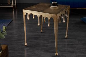 (3220) LIQUID LINE L design odkladací stôl zlatý 50cm