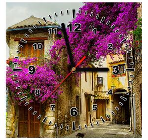 Obraz s hodinami Staré mesto v Provensálsku Rozmery: 100 x 40 cm