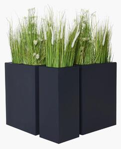 Rohové kvetináče CORNER, sklolaminát, 75*148, antracit