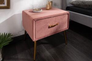 (3260) PARIS nočný stolík ružový zamat