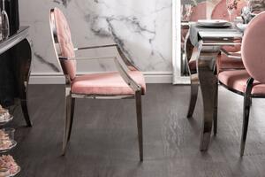 (3265) MODERNO TEMPO luxusná štýlová stolička s podrúčkami ružová
