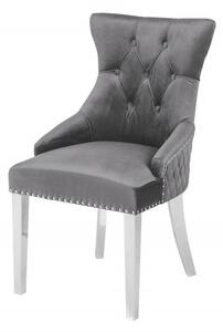 (3272) LÖWENKOPF luxusná štýlová stolička zamat sivá