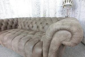 (3280) CANYON Chesterfield luxusná kožená pohovka hnedá