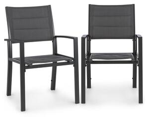 Blumfeldt Torremolinos, záhradné stoličky, 2 ks, hliník, ComfortMesh, tmavosivé