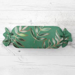 Biante Vankúš valec bonbon Sandra SA-435 Popínavé listy na zelenom 15x40 cm