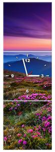 Obraz s hodinami Horská lúka - 3 dielny Rozmery: 90 x 30 cm