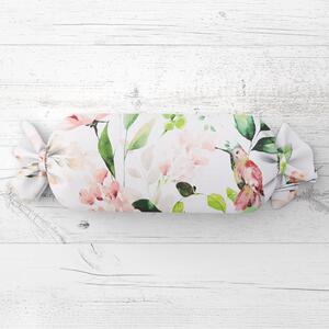 Biante Vankúš valec bonbon Sandra SA-432 Vtáci medzi kvetmi 15x40 cm