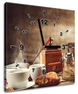 Obraz s hodinami Chutné raňajky Rozmery: 30 x 30 cm