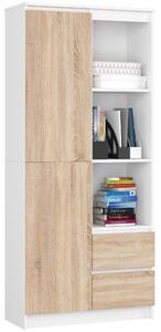 Ak furniture Skriňa Rexa 80 cm biela/dub sonoma